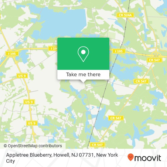 Mapa de Appletree Blueberry, Howell, NJ 07731