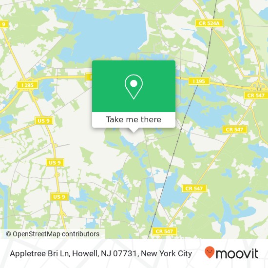 Mapa de Appletree Bri Ln, Howell, NJ 07731