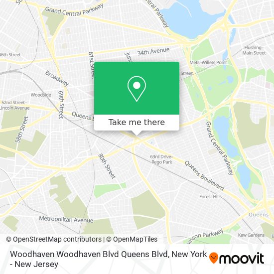 Mapa de Woodhaven Woodhaven Blvd Queens Blvd