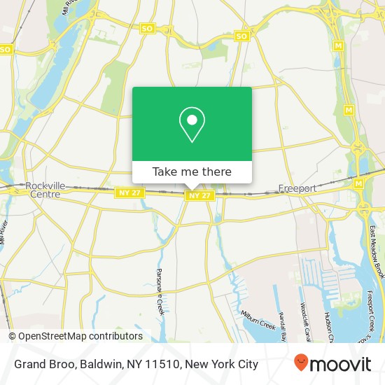 Mapa de Grand Broo, Baldwin, NY 11510