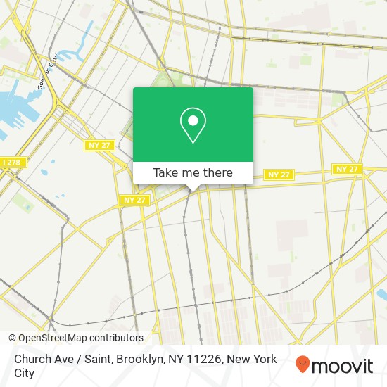 Mapa de Church Ave / Saint, Brooklyn, NY 11226
