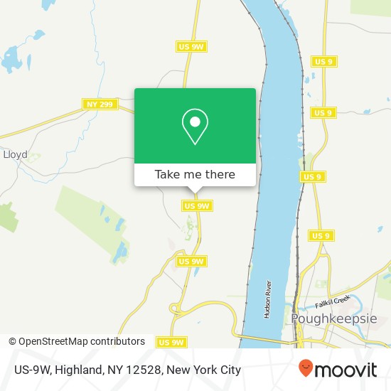 Mapa de US-9W, Highland, NY 12528