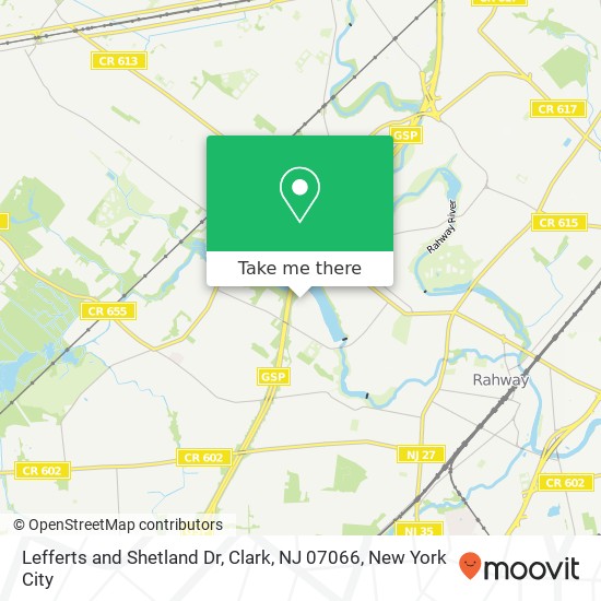 Mapa de Lefferts and Shetland Dr, Clark, NJ 07066