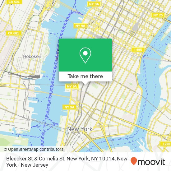 Bleecker St & Cornelia St, New York, NY 10014 map