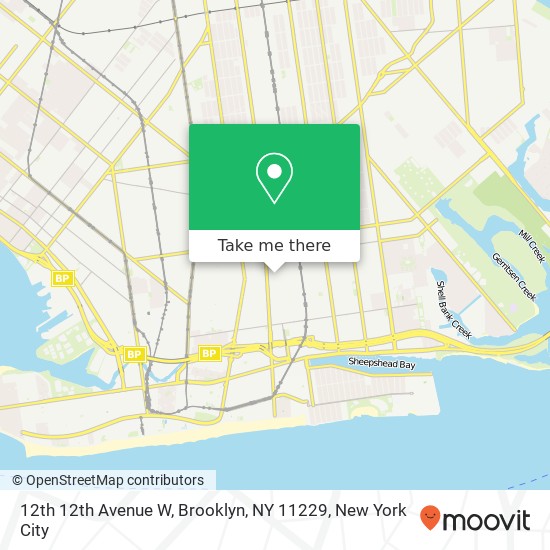 Mapa de 12th 12th Avenue W, Brooklyn, NY 11229