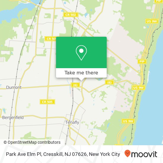 Mapa de Park Ave Elm Pl, Cresskill, NJ 07626