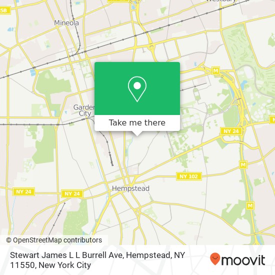 Mapa de Stewart James L L Burrell Ave, Hempstead, NY 11550