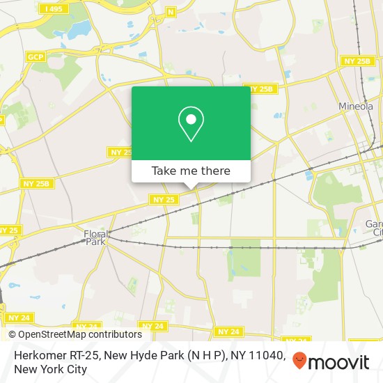 Mapa de Herkomer RT-25, New Hyde Park (N H P), NY 11040