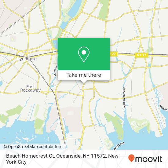 Mapa de Beach Homecrest Ct, Oceanside, NY 11572