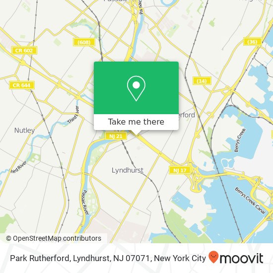 Mapa de Park Rutherford, Lyndhurst, NJ 07071