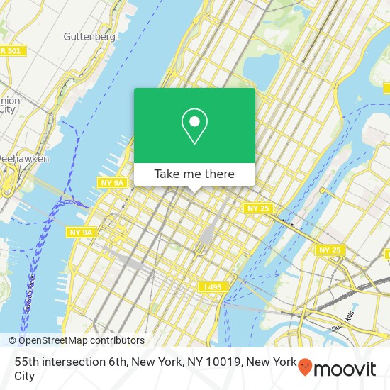 Mapa de 55th intersection 6th, New York, NY 10019