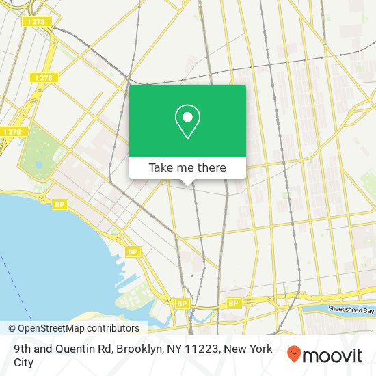 Mapa de 9th and Quentin Rd, Brooklyn, NY 11223