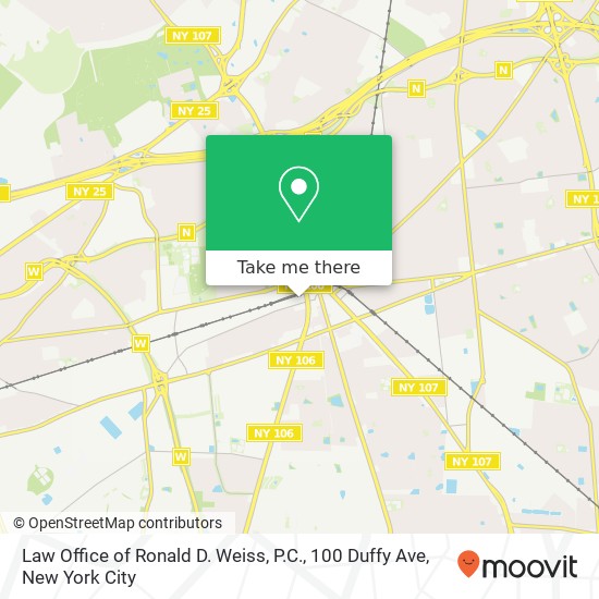 Mapa de Law Office of Ronald D. Weiss, P.C., 100 Duffy Ave