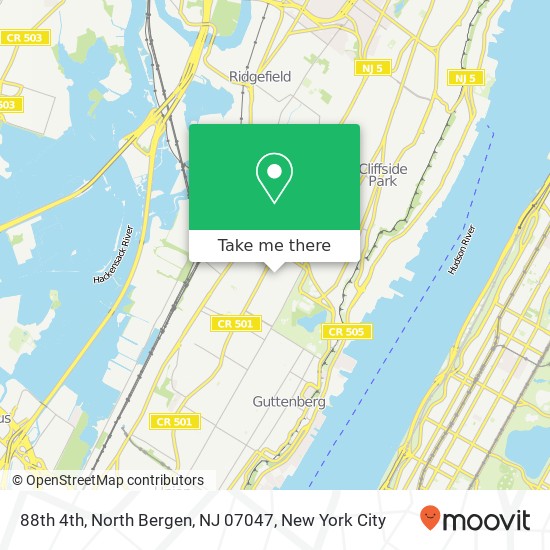 88th 4th, North Bergen, NJ 07047 map