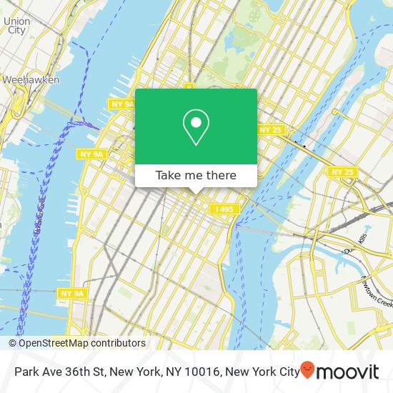 Mapa de Park Ave 36th St, New York, NY 10016