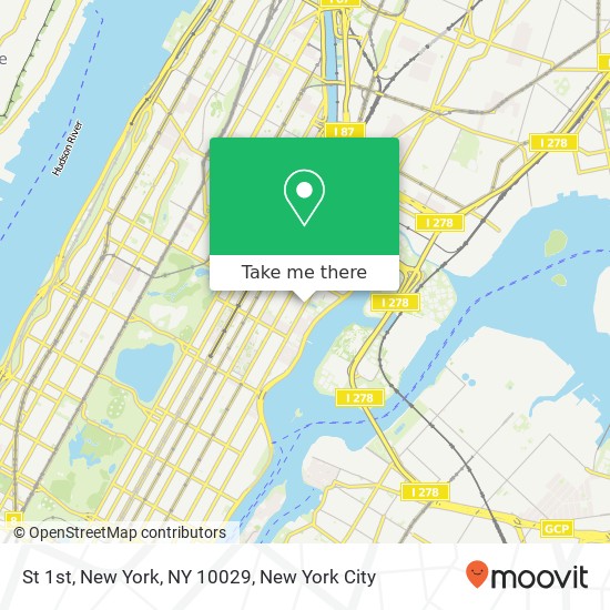 Mapa de St 1st, New York, NY 10029