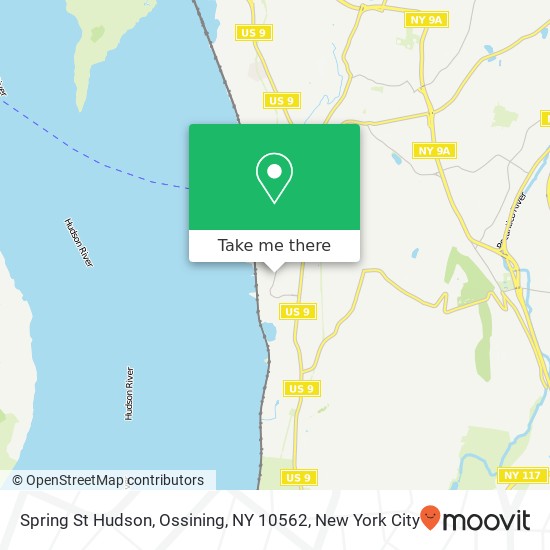 Mapa de Spring St Hudson, Ossining, NY 10562