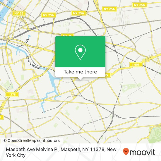 Mapa de Maspeth Ave Melvina Pl, Maspeth, NY 11378