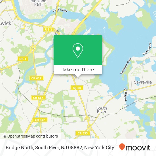 Mapa de Bridge North, South River, NJ 08882