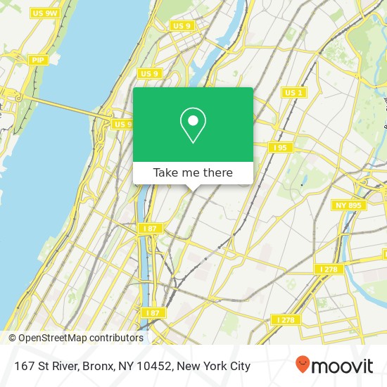 Mapa de 167 St River, Bronx, NY 10452