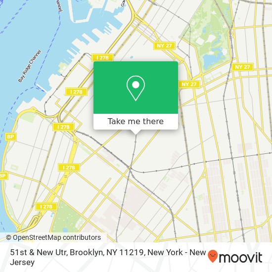 51st & New Utr, Brooklyn, NY 11219 map