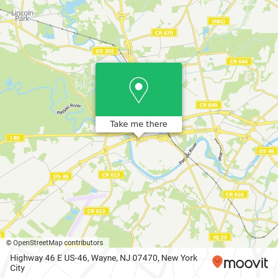 Mapa de Highway 46 E US-46, Wayne, NJ 07470