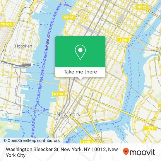 Mapa de Washington Bleecker St, New York, NY 10012