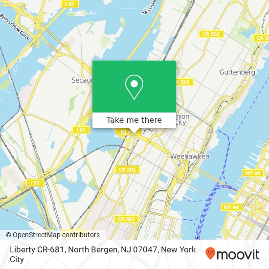 Mapa de Liberty CR-681, North Bergen, NJ 07047