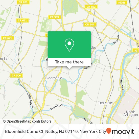 Bloomfield Carrie Ct, Nutley, NJ 07110 map