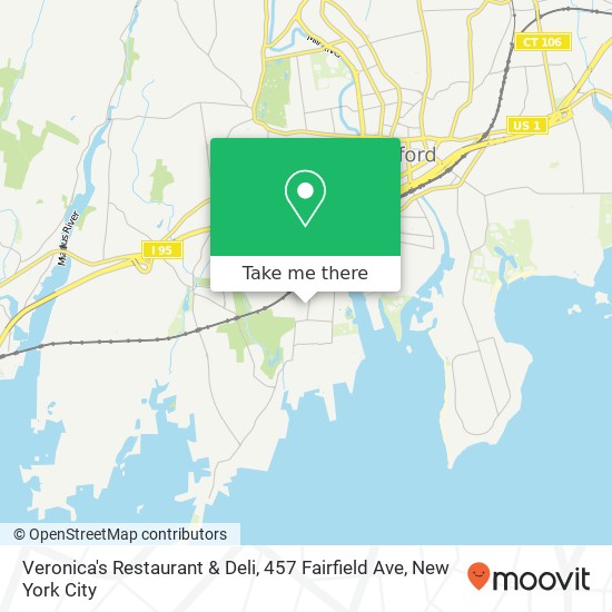 Mapa de Veronica's Restaurant & Deli, 457 Fairfield Ave