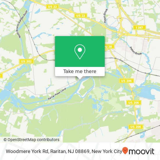 Mapa de Woodmere York Rd, Raritan, NJ 08869