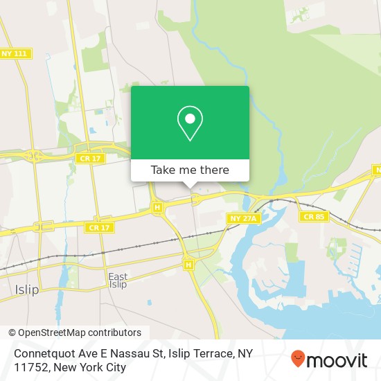 Connetquot Ave E Nassau St, Islip Terrace, NY 11752 map