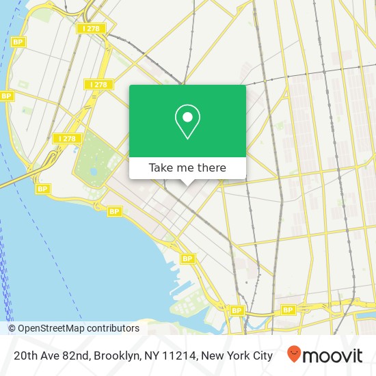 Mapa de 20th Ave 82nd, Brooklyn, NY 11214