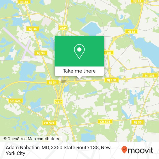 Mapa de Adam Nabatian, MD, 3350 State Route 138