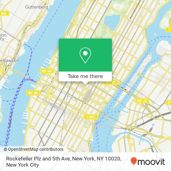 Rockefeller Plz and 5th Ave, New York, NY 10020 map