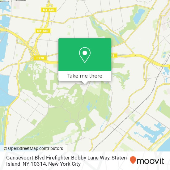 Mapa de Gansevoort Blvd Firefighter Bobby Lane Way, Staten Island, NY 10314