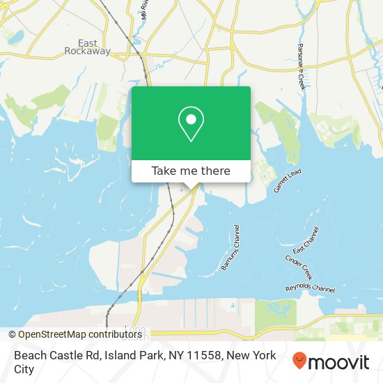 Mapa de Beach Castle Rd, Island Park, NY 11558
