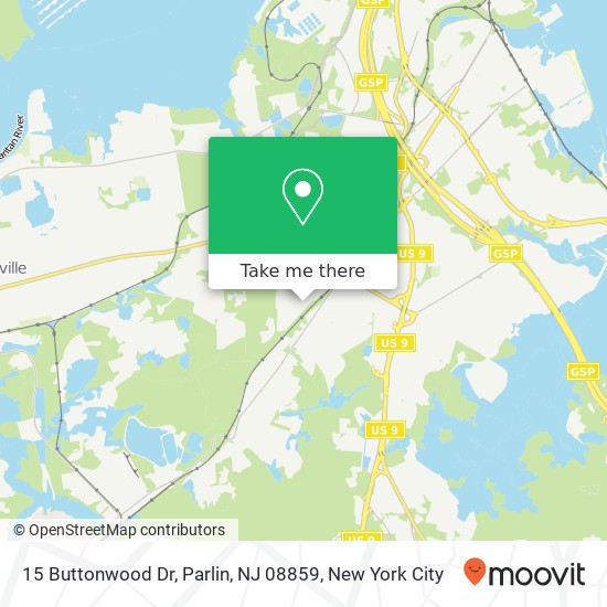 Mapa de 15 Buttonwood Dr, Parlin, NJ 08859
