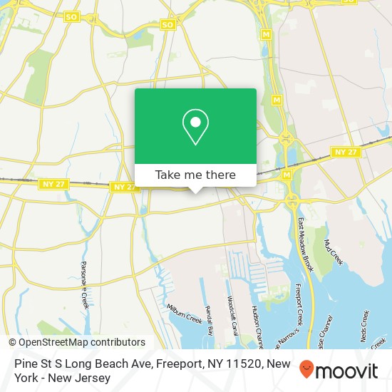 Pine St S Long Beach Ave, Freeport, NY 11520 map