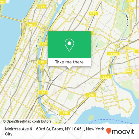 Melrose Ave & 163rd St, Bronx, NY 10451 map