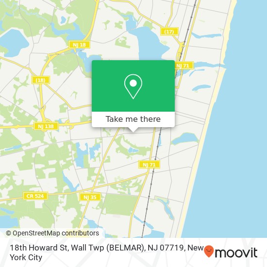 18th Howard St, Wall Twp (BELMAR), NJ 07719 map