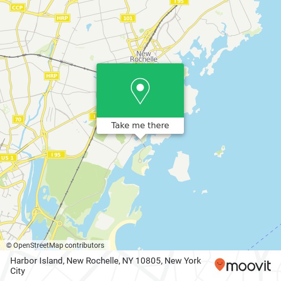 Mapa de Harbor Island, New Rochelle, NY 10805