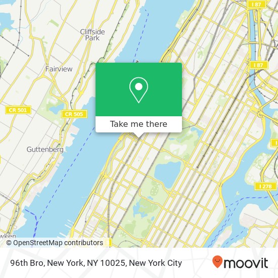 96th Bro, New York, NY 10025 map