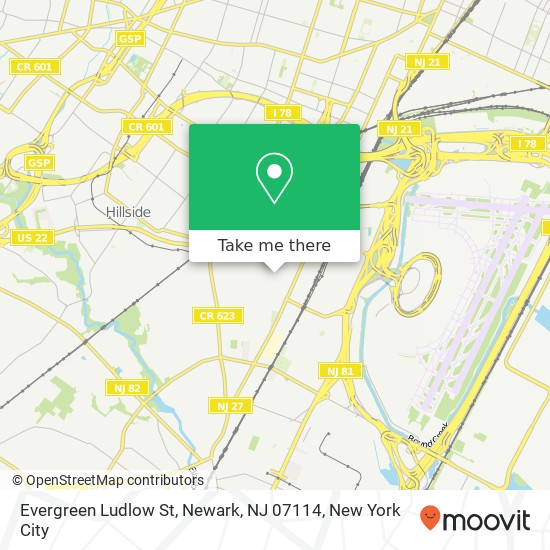Evergreen Ludlow St, Newark, NJ 07114 map