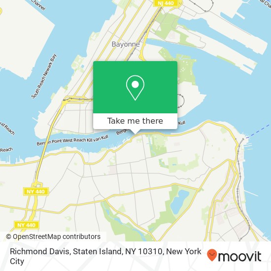 Mapa de Richmond Davis, Staten Island, NY 10310