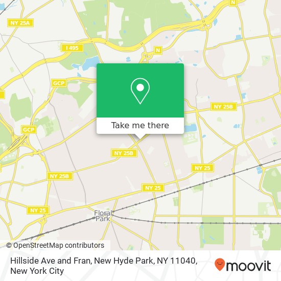 Hillside Ave and Fran, New Hyde Park, NY 11040 map