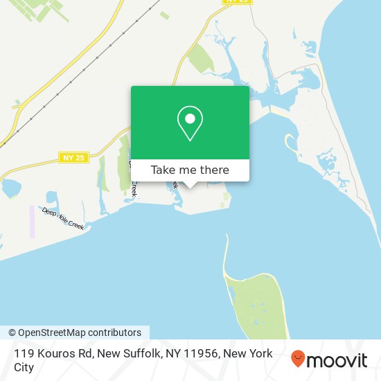 Mapa de 119 Kouros Rd, New Suffolk, NY 11956