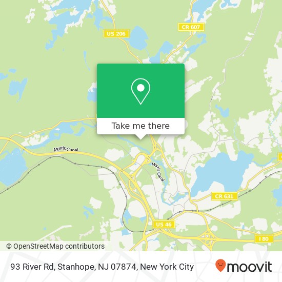 Mapa de 93 River Rd, Stanhope, NJ 07874