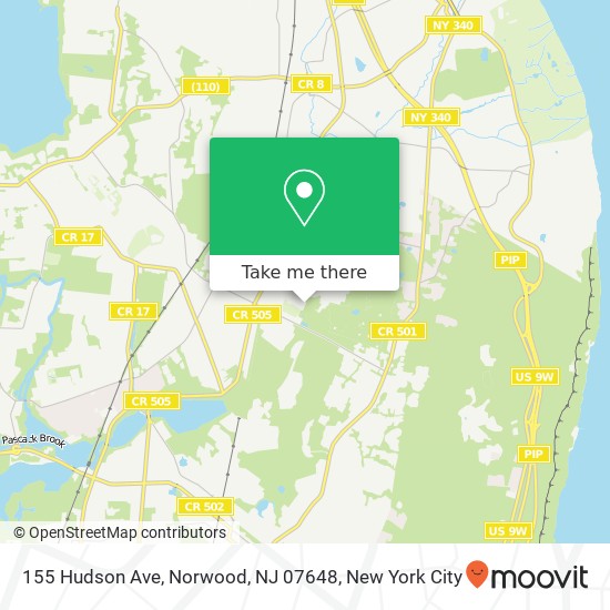 Mapa de 155 Hudson Ave, Norwood, NJ 07648