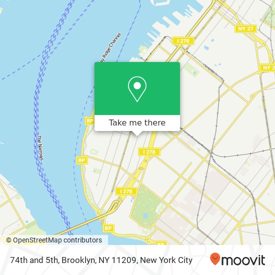 74th and 5th, Brooklyn, NY 11209 map